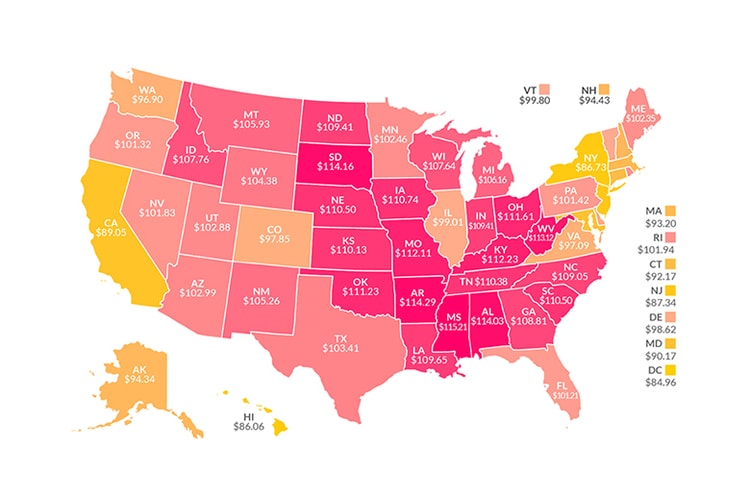 How Much Your $100 USD Is Worth in All 50 States