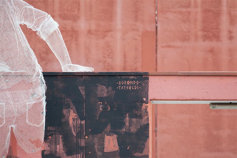 This Mixed Media Sculpture Emerges From the Wall in Università Bicocca in Milan