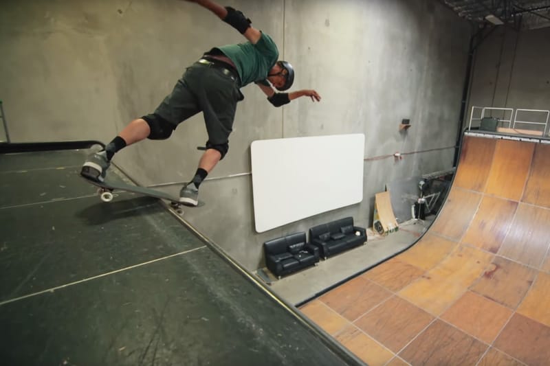 Tony Hawk Skates a Cardboard Skateboard