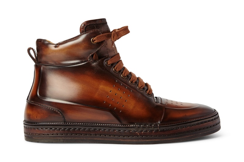 Berluti Playtime Burnished-Leather High-Top Sneaker