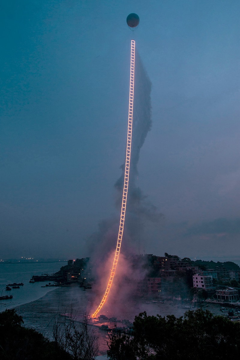 Cai Guo-Qiang Lights a 500-Meter Firework Ladder Towards the Heavens