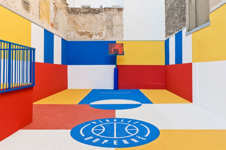 Pigalle Creates a Colorful Basketball Court Between Paris Apartments