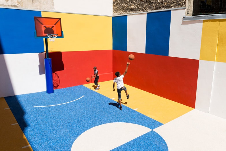 Pigalle Creates a Colorful Basketball Court Between Paris Apartments