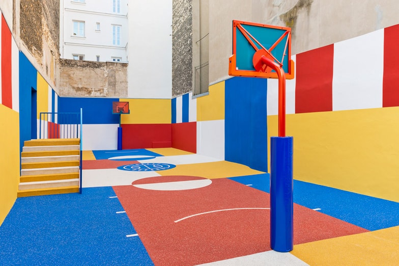 Pigalle Creates a Colorful Basketball Court Between Paris Apartments