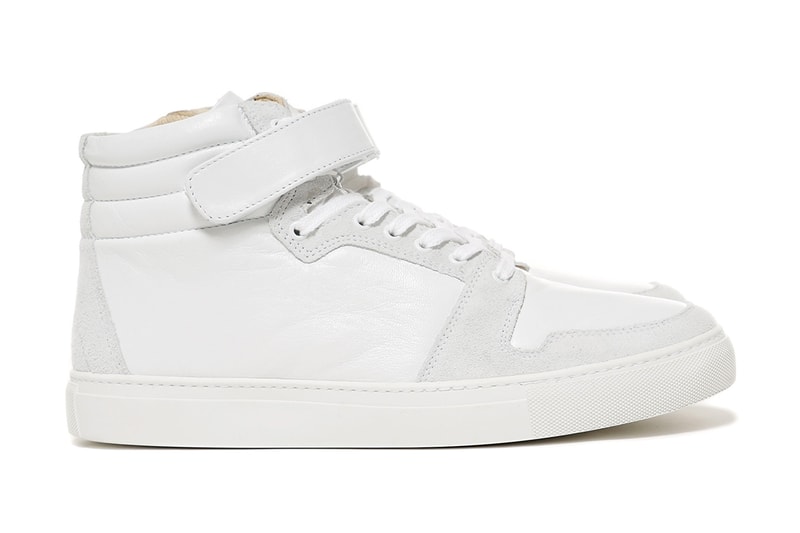 SOPHNET 2015 Fall Winter Velcro Strap High Top Zip Up Leather Sneaker Black White