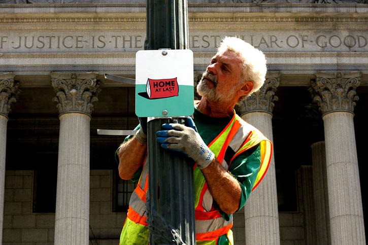 Stephen "ESPO" Powers Installs Striking, Hand-Painted Signs Across New York City