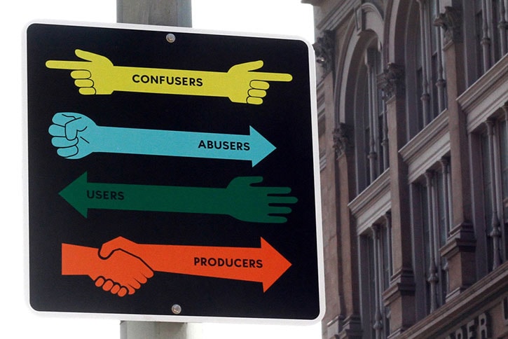 Stephen "ESPO" Powers Installs Striking, Hand-Painted Signs Across New York City