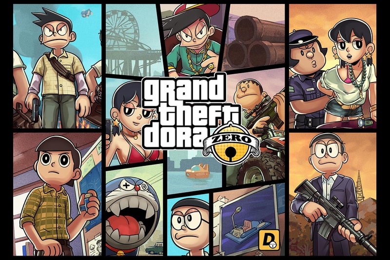 Doraemon Grand Theft Auto Video Game Art