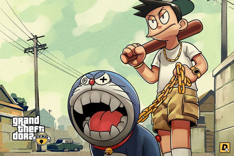 Doraemon Grand Theft Auto Video Game Art