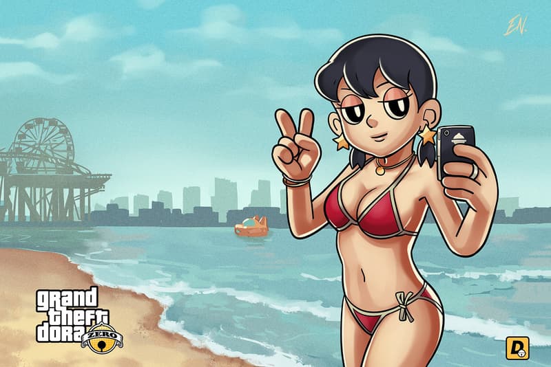Doraemon Grand Theft Auto Video Game Art