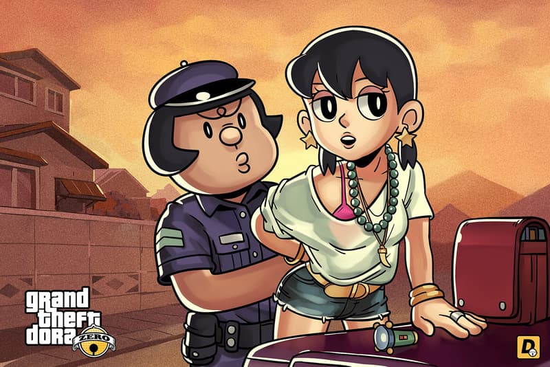 Doraemon Grand Theft Auto Video Game Art