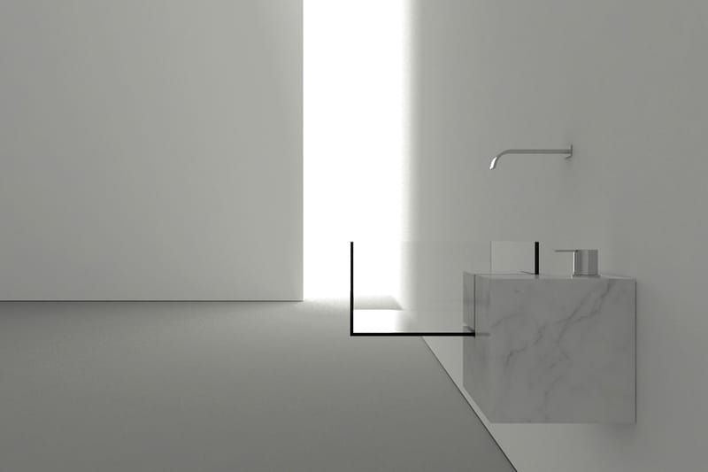 Victor Vasilev Constructs an Invisible Bathroom Sink From Marble and Glass