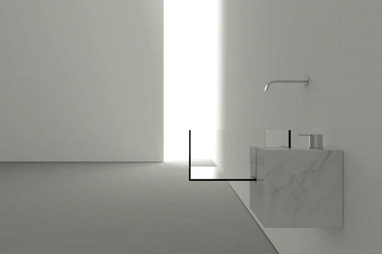 Victor Vasilev Constructs an Invisible Bathroom Sink From Marble and Glass