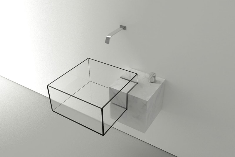 Victor Vasilev Constructs an Invisible Bathroom Sink From Marble and Glass