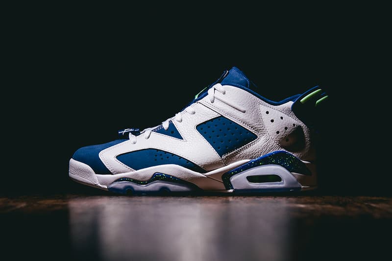 Air Jordan 6 Retro Low White Ghost Green Insignia Blue