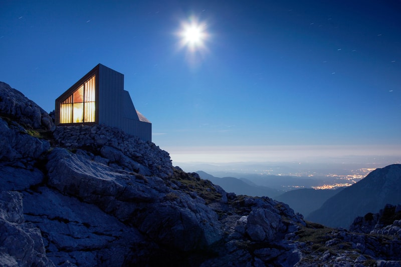 alpine shelter ofis slovenia mountain extreme weather