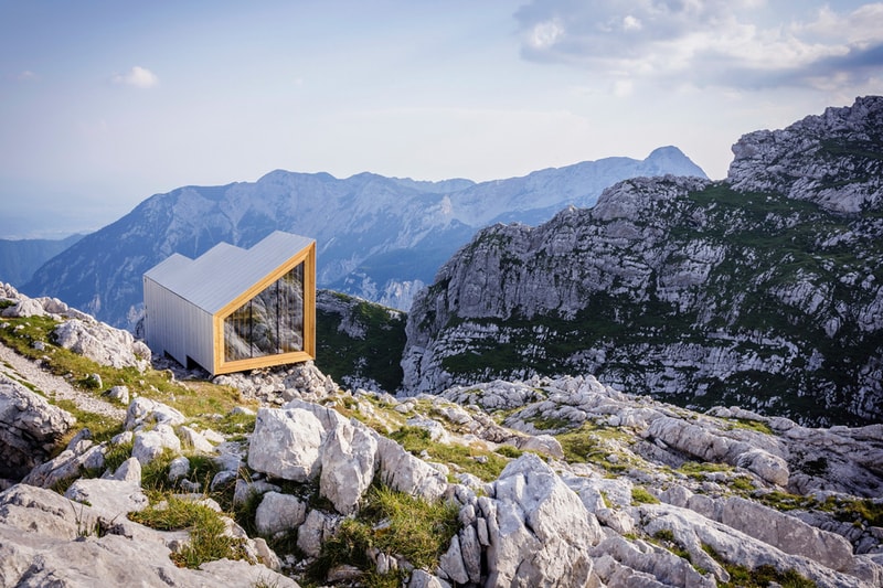 alpine shelter ofis slovenia mountain extreme weather