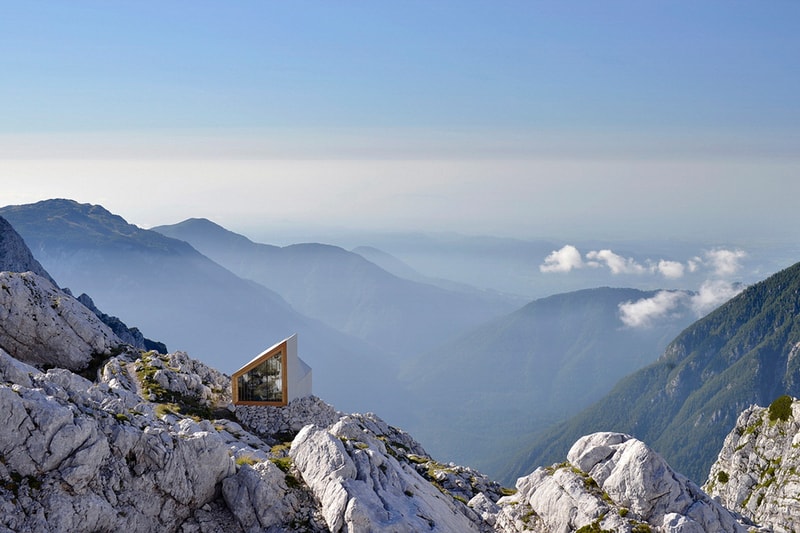 alpine shelter ofis slovenia mountain extreme weather