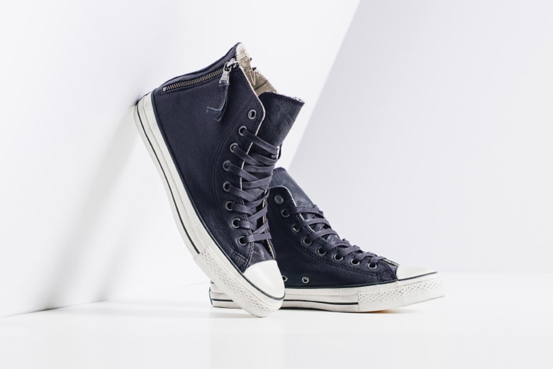 John Varvatos x Converse Leather Double Heel Zip Hi Navy