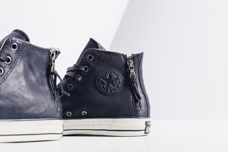 John Varvatos x Converse Leather Double Heel Zip Hi Navy
