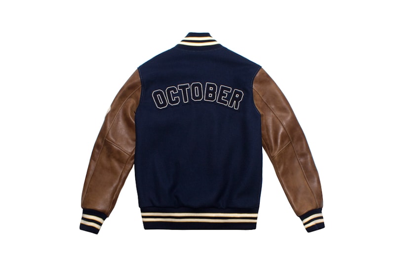 Drake OVO Varsity Jacket Brown Navy Roots 
