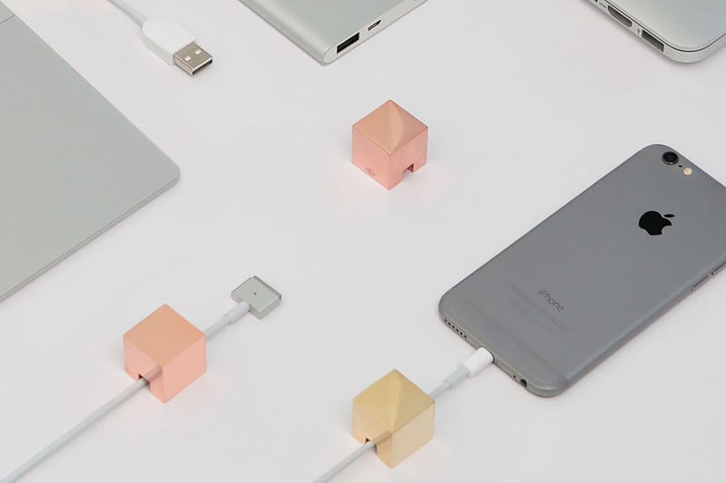 Sculptural Brass and Copper Cable-Holders by Kebei Li