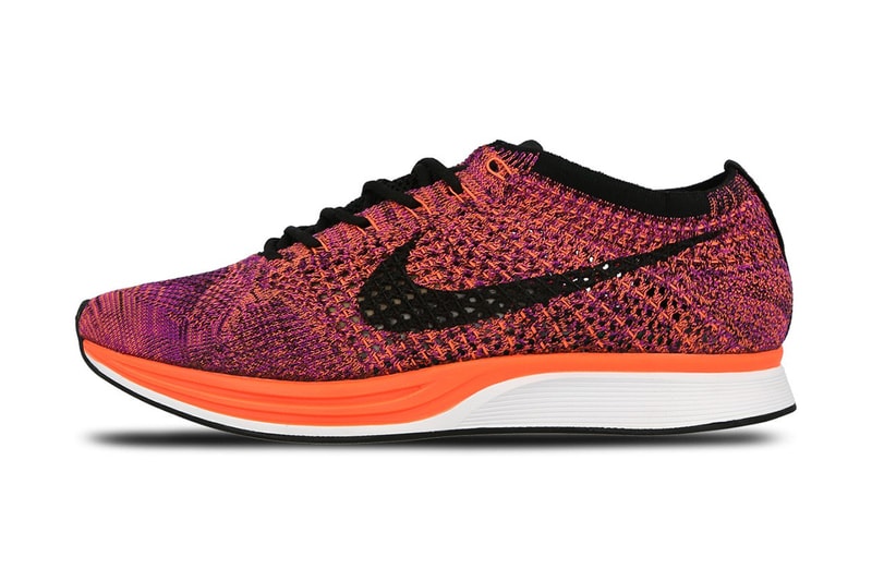 Nike Flyknit Racer Black Hyper Orange Vivid Purple