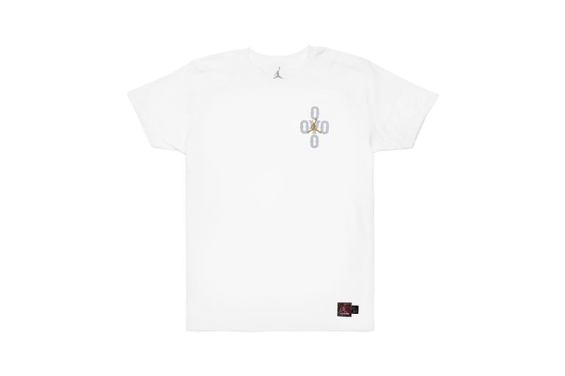 Nike Mens Air Jordan 10 OVO T-Shirt White/Grey-Gold Size