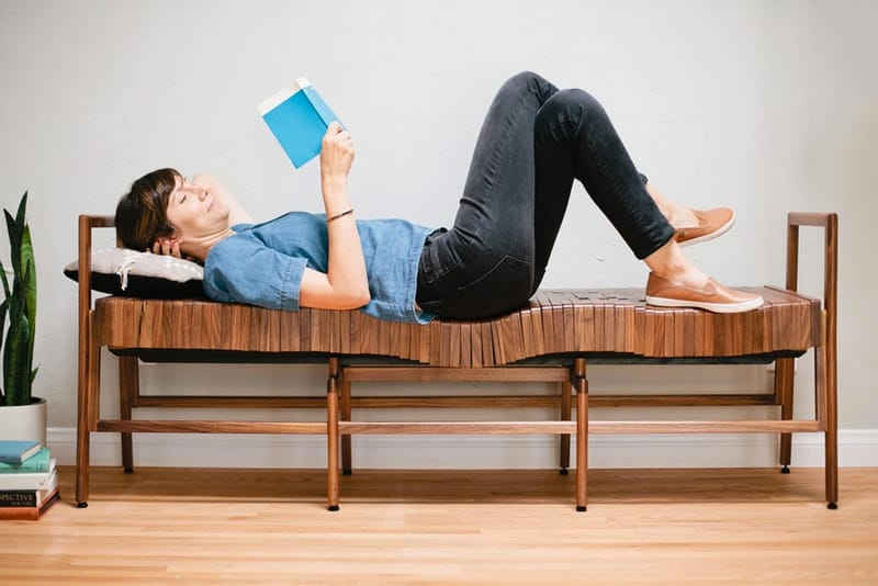This Wooden Bench Bends to Your Weight