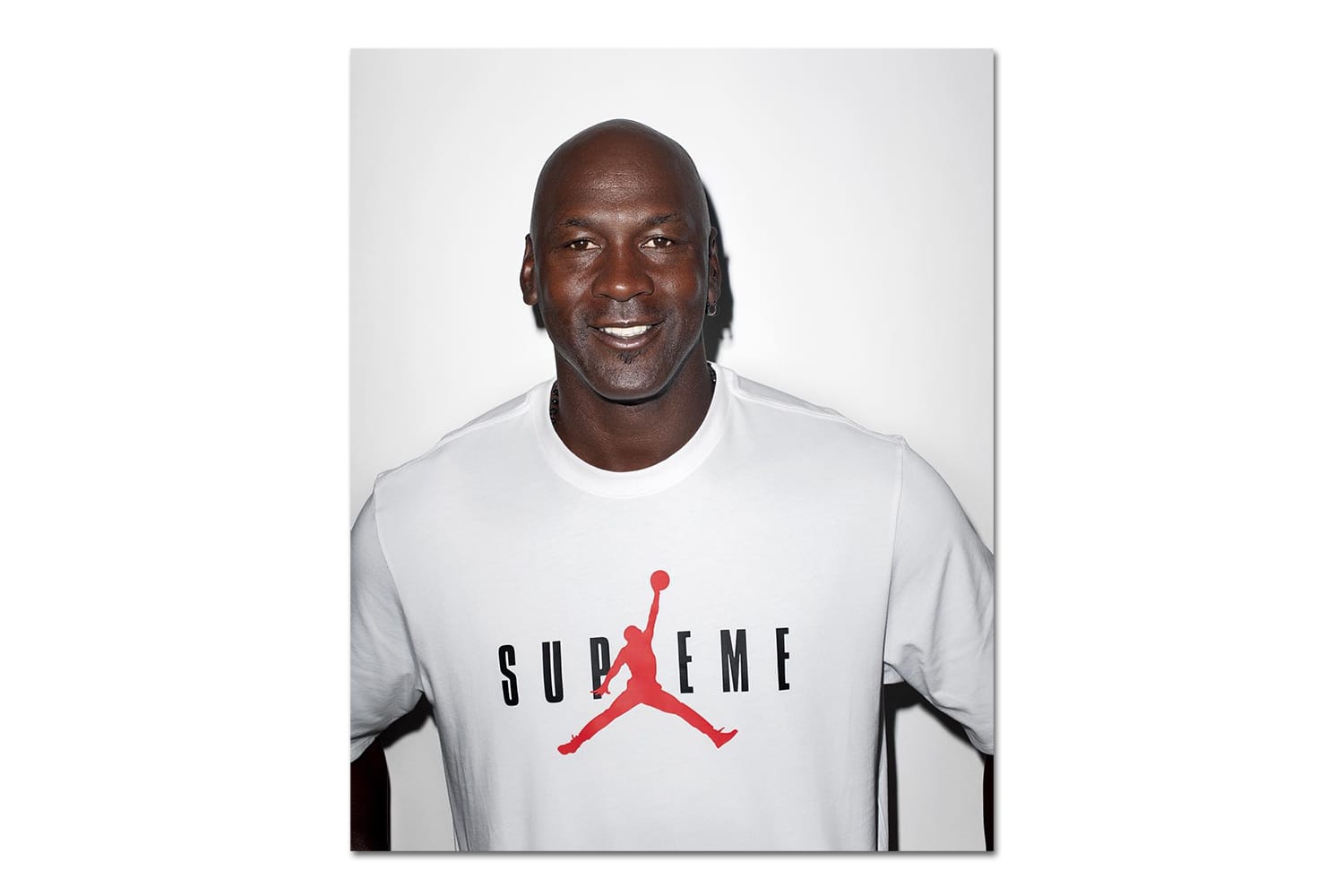 Supreme x Air Jordan T-Shirt on Michael 