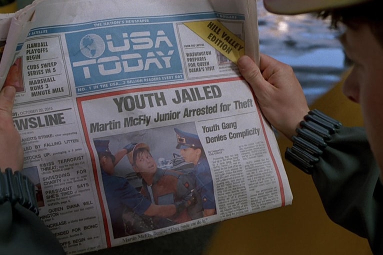 USA Today Back To The Future Front Page