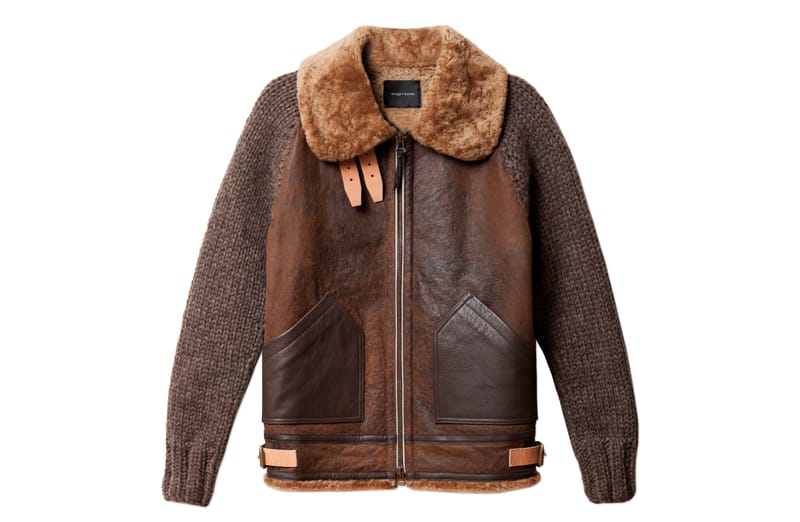 wings+horns Shearling Aviator Jacket