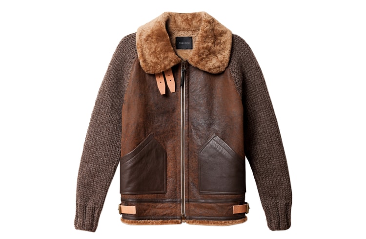 wings+horns Shearling Aviator Jacket