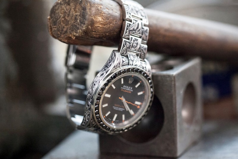 Fin De Temps Huckleberry Custom Rolex Milgauss Black Diamonds Watch