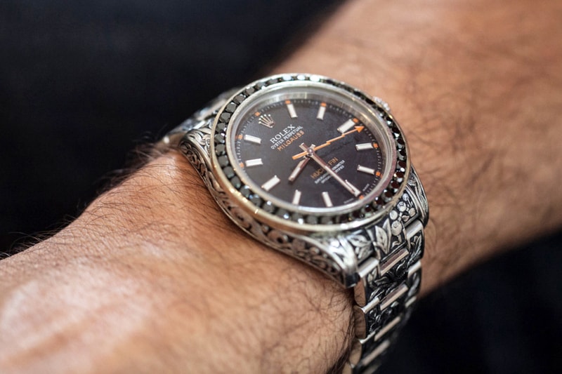 Fin De Temps Huckleberry Custom Rolex Milgauss Black Diamonds Watch