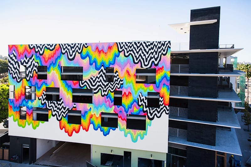 Jen Stark Completes a Psychedelic Mural in Culver City