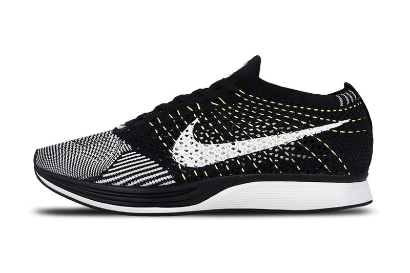 Nike Flyknit Racer Black White Volt Flywire