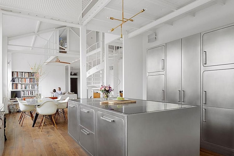 This Parisian Apartment Has a Stunning All-Stainless Steel Kitchen