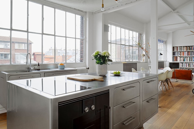 Paris Apartment Stainless Steel Kitchen 