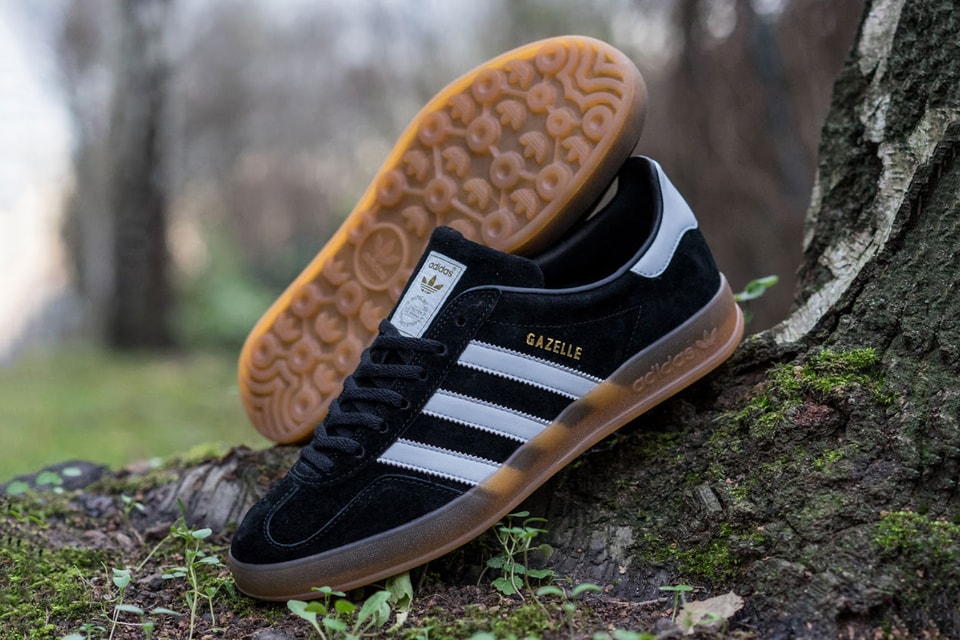 Adidas gazelle mens black gum Outlet