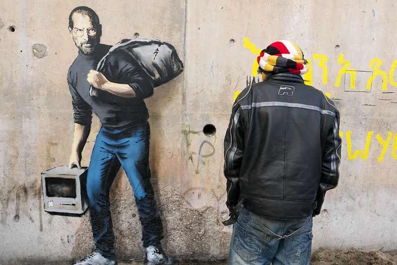 Steve Jobs Syrian Refugee Banksy Piece 