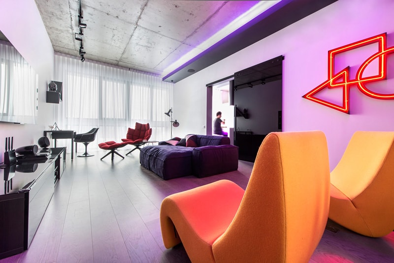 A Black and White Apartment Futuristic Apartment 