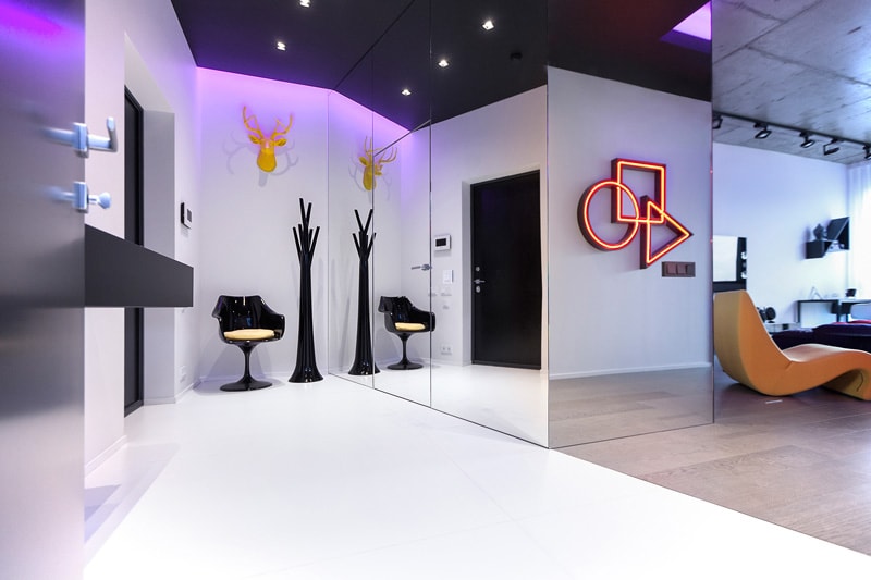 A Black and White Apartment Futuristic Apartment 