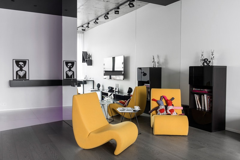 A Black and White Apartment Futuristic Apartment 
