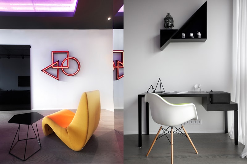 A Black and White Apartment Futuristic Apartment 