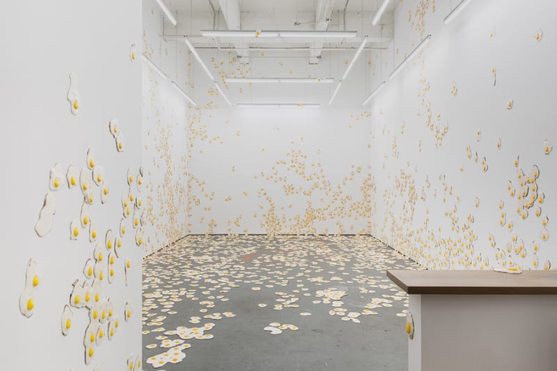 Christopher Chiappa Fills the Kate Werble Gallery Qith 7,000 Fried Eggs