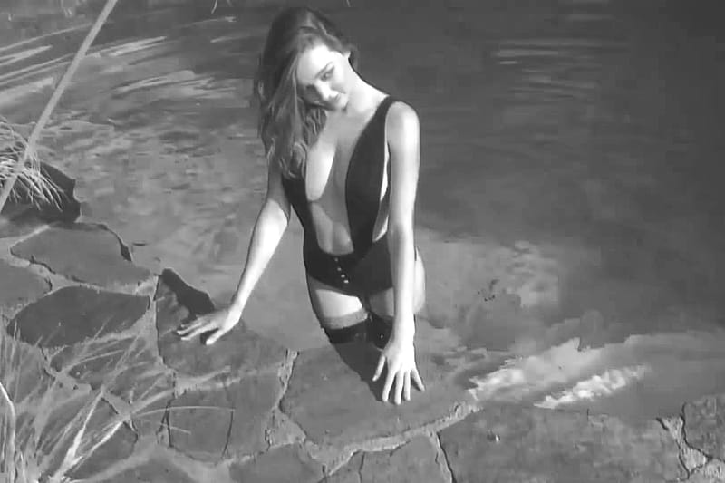 Miranda Kerr Swims in Her Stockings for 'LOVE Magazine'