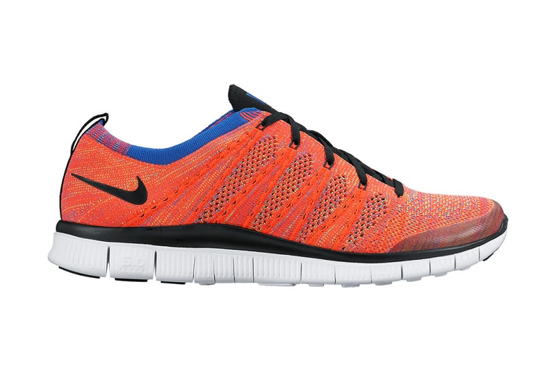Nike Free Flyknit NSW Bright Crimson Black Green Strike Game Royal White