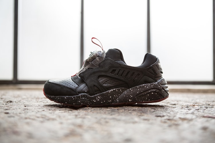 Trapstar x PUMA Disc Blaze: Black and Red Meet Speckled Print