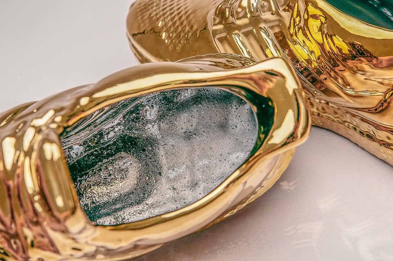Artist Lee Chun Gold Ceramic adidas Ultra Boost Sneaker Sculptures